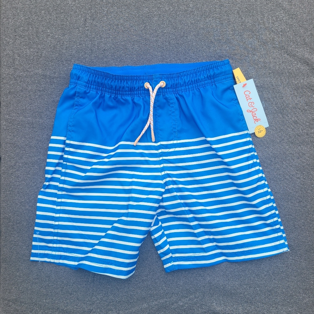 NWT Striped Swim Trunks - Cat & Jack Size 8